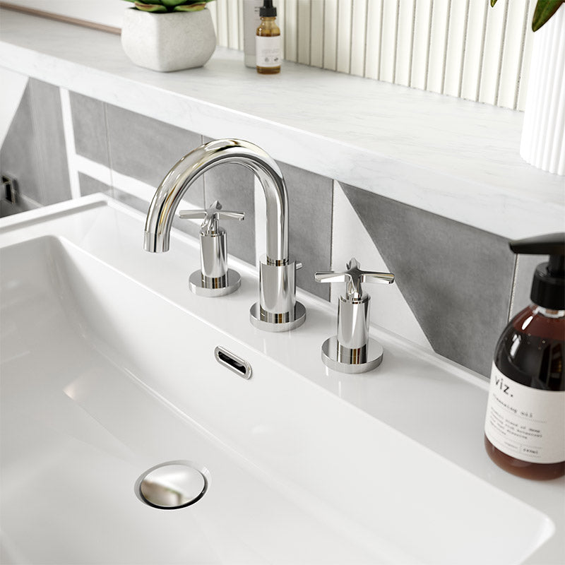 Nuie Aztec Deck Mount 3 Tap Hole Basin Mixer (Chrome) - Brandnew Bathroom