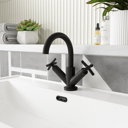 Nuie Aztec Deck Mount Mono Basin Mixer Tap with Push Button Waste (3 colours) - Brandnew Bathroom
