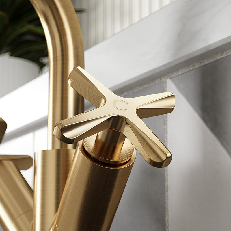 Nuie Aztec Deck Mount Mono Basin Mixer Tap with Push Button Waste (3 colours) - Brandnew Bathroom