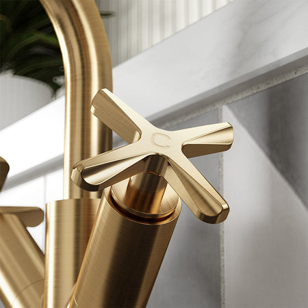 Nuie Aztec Deck Mount Mono Basin Mixer Tap with Push Button Waste (3 colours) - Brandnew Bathroom