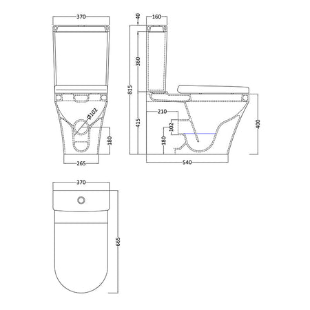 Brand New Bathrooms - Hudson Reed Luna Flush to Wall Pan, Cistern & Seat (1 style, white)