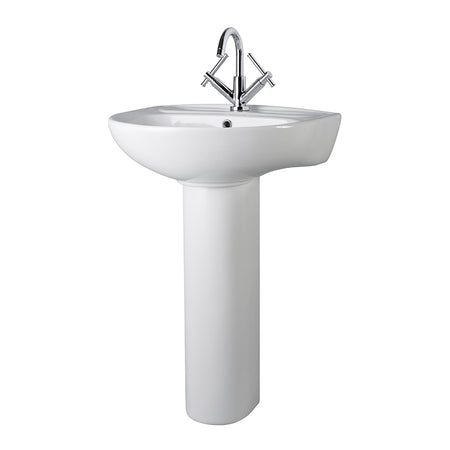 Nuie Melbourne 1 Tap Hole Basin & Pedestal (1 size, White) - Brand New Bathrooms