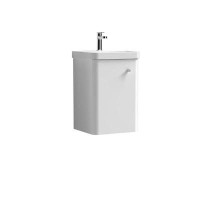 Nuie Core Wall Hung 1 Door Vanity Basin Unit & Ceramic Basin (1 size, 3 colours) - Brand New Bathrooms