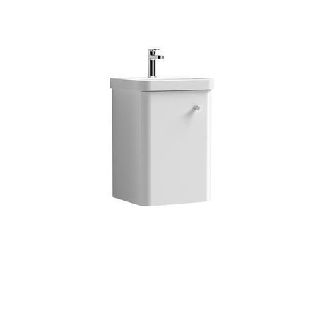 Nuie Core Wall Hung 1 Door Vanity Basin Unit & Ceramic Basin (1 size, 3 colours) - Brand New Bathrooms