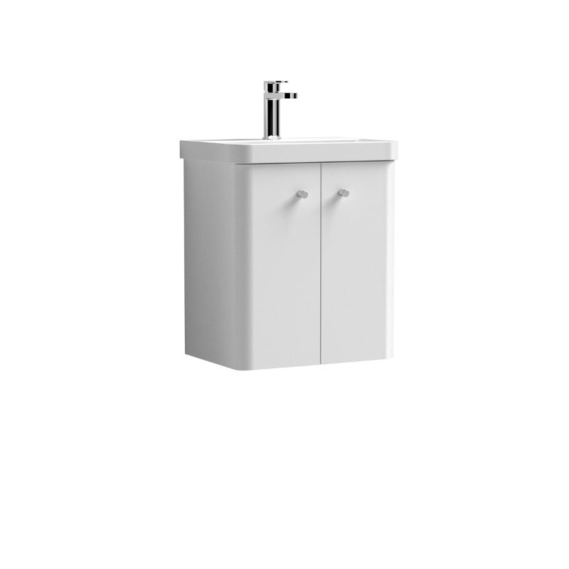 Nuie Core Wall Hung 2 Door Vanity Basin Unit & Ceramic Basin (3 sizes, 3 Colours) - Brand New Bathrooms