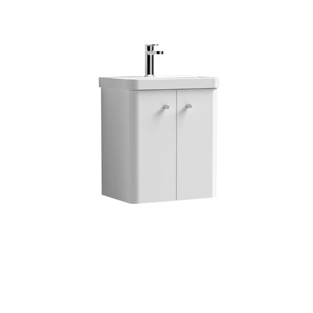Nuie Core Wall Hung 2 Door Vanity Basin Unit & Ceramic Basin (3 sizes, 3 Colours) - Brand New Bathrooms