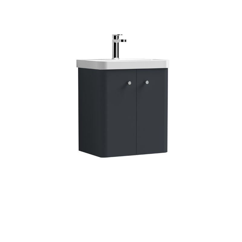 Nuie Core Wall Hung 2 Door Vanity Basin Unit & Ceramic Basin (3 sizes, 3 Colours) - Brand New Bathrooms