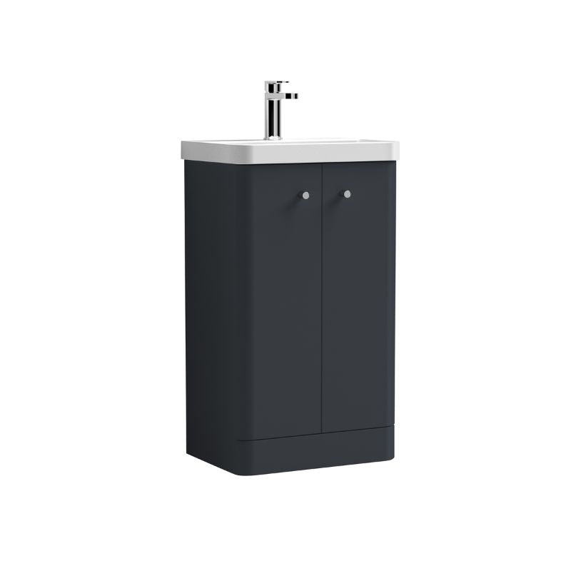 Nuie Core Floor Standing 2 Door Vanity Basin Unit & Ceramic Basin (3 sizes, 3 Colours) - Brand New Bathrooms