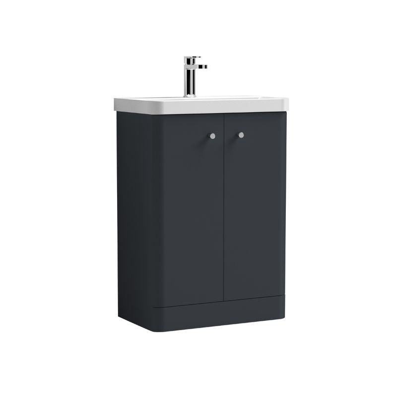Nuie Core Floor Standing 2 Door Vanity Basin Unit & Ceramic Basin (3 sizes, 3 Colours) - Brand New Bathrooms
