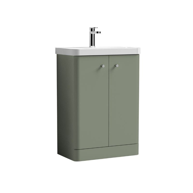 Nuie Core Floor Standing 2 Door Vanity Basin Unit & Ceramic Basin (3 sizes, 3 Colours) - Brand New Bathrooms