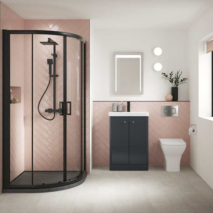 Nuie Core Floor Standing 2 Door Vanity Basin Unit & Ceramic Basin (3 sizes, 3 Colours) - Brand New Bathrooms