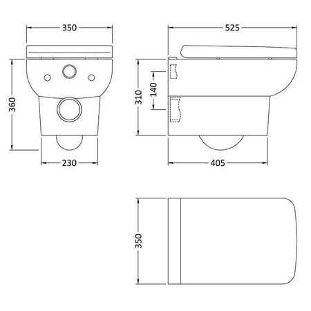 Hudson Reed Arlo Wall Hung Pan & Seat (White) - Brandnew Bathroom