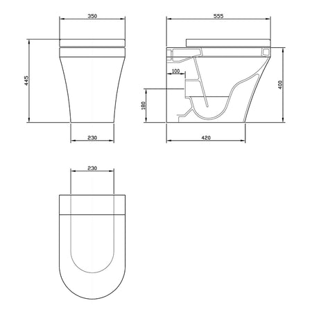 Hudson Reed Luna Pan & Toilet Seat (2 style, White) - Brandnew Bathroom
