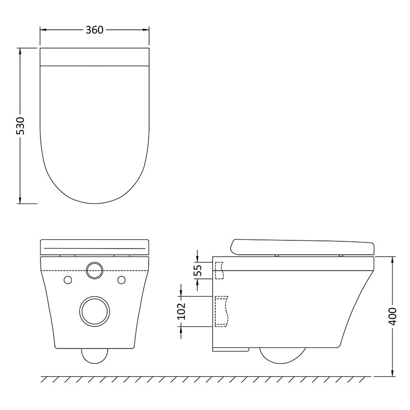 Hudson Reed Luna Pan & Toilet Seat (2 style, White) - Brandnew Bathroom