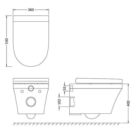 Hudson Reed Luna Pan & Toilet Seat (2 style, White) - Brandnew Bathroom