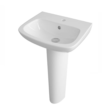 Nuie Ambrose Basin & Pedestal (2 sizes, White) - Brand New Bathrooms