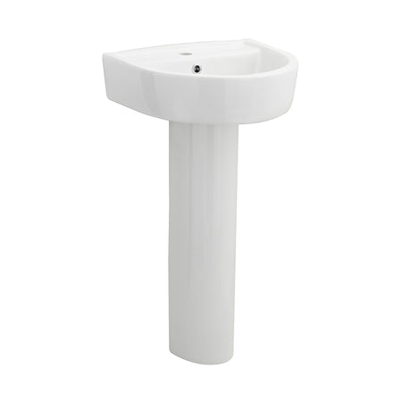 Nuie Provost Basin & Pedestal (2 sizes, White) - Brand New Bathrooms
