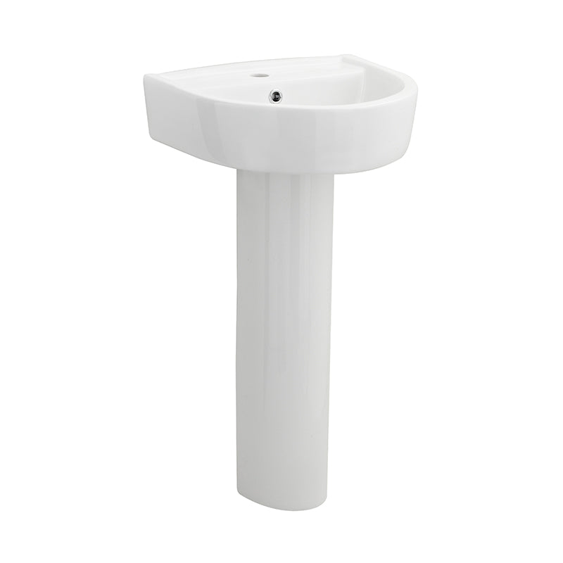 Nuie Provost Basin & Pedestal (2 sizes, White) - Brand New Bathrooms