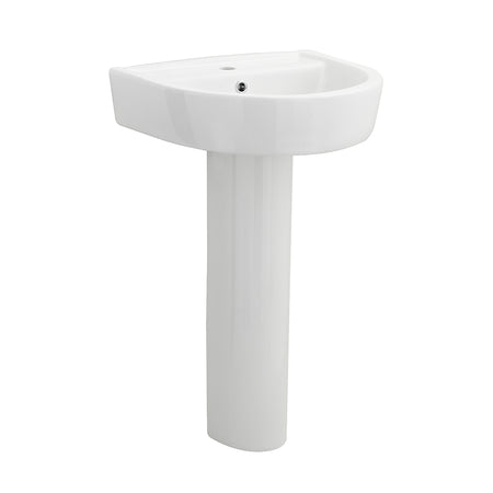 Nuie Provost Basin & Pedestal (2 sizes, White) - Brand New Bathrooms