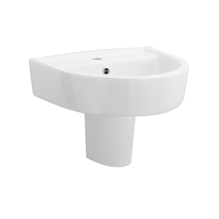 Nuie Provost Basin & Semi Pedestal (2 sizes, White) - Brand New Bathrooms