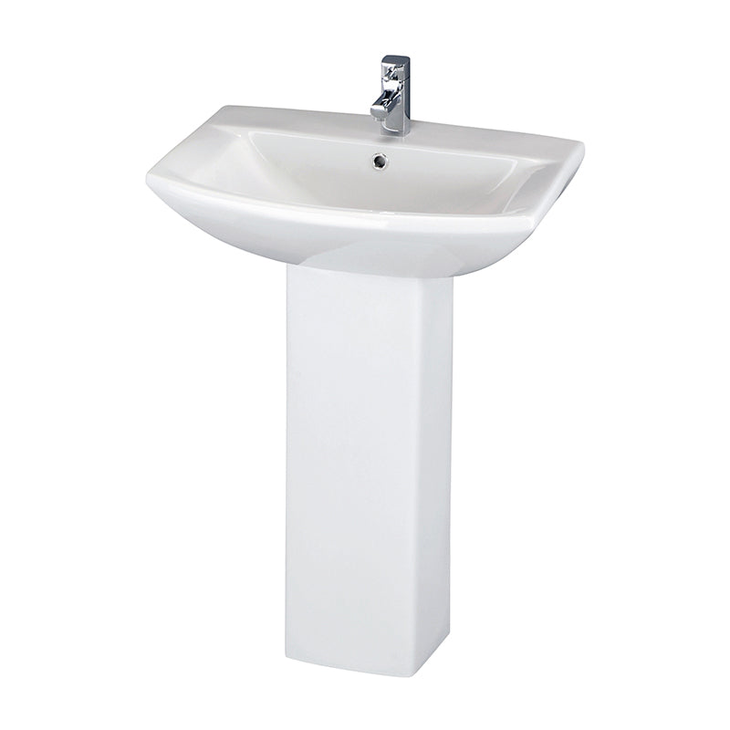 Nuie Asselby Basin & Pedestal (1 size, White) - Brand New Bathrooms