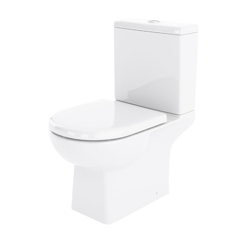 Nuie Asselby Close Coupled WC Toilet Pan & Cistern (1 size, White) - Brand New Bathrooms