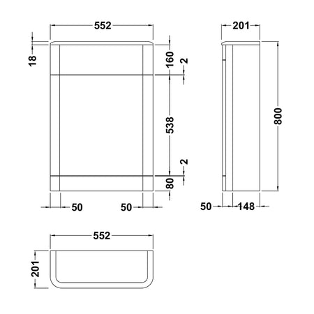 Hudson Reed Solar Floor Standing 550mm WC Unit (1 size, 4 colours) - Brand New Bathrooms