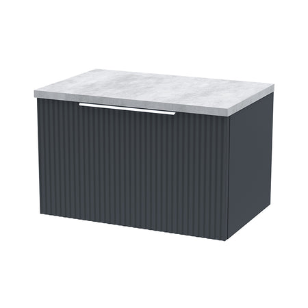 Hudson Reed Fluted Wall Hung Single Drawer 600mm Vanity and Laminate Top (1 size, 5 colours) - Brand New Bathrooms