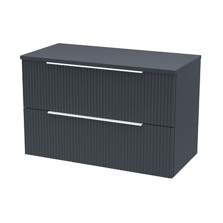 Hudson Reed Fluted Wall Hung Double Drawer 800mm Vanity and Matching Worktop (1 size, 5 colours) - Brand New Bathrooms