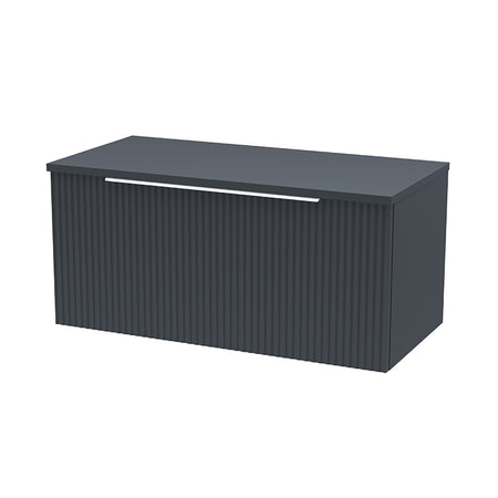 Hudson Reed Fluted Fluted Wall Hung Single Drawer 800mm Vanity & Matching Worktop (1 size, 5 colours) - Brand New Bathrooms