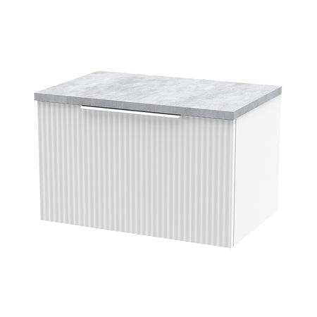 Hudson Reed Fluted Wall Hung Single Drawer 600mm Vanity and Laminate Top (1 size, 5 colours) - Brand New Bathrooms