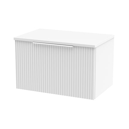 Hudson Reed Fluted Wall Hung Single Drawer 600mm Vanity and Matching Worktop (1 size, 5 colours) - Brand New Bathrooms
