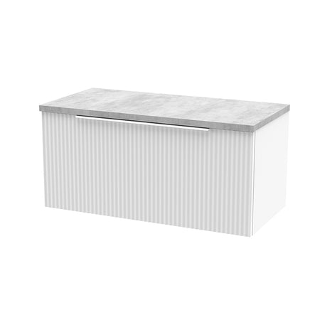 Hudson Reed Fluted Wall Hung Single Drawer 800mm Vanity and Laminate Top (1 size, 5 colours) - Brand New Bathrooms