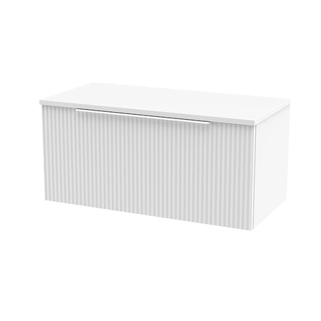 Hudson Reed Fluted Fluted Wall Hung Single Drawer 800mm Vanity & Matching Worktop (1 size, 5 colours) - Brand New Bathrooms
