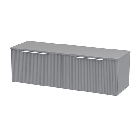 Hudson Reed Fluted Wall Hung Double Drawer 1200mm Vanity and Matching Worktop (1 size, 5 colours) - Brand New Bathrooms