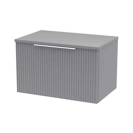Hudson Reed Fluted Wall Hung Single Drawer 600mm Vanity and Matching Worktop (1 size, 5 colours) - Brand New Bathrooms