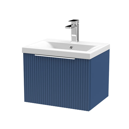 Hudson Reed Fluted Wall Hung Single Drawer 500mm Vanity and Mid-Edge Basin (1 size, 5 colours) - Brand New Bathrooms