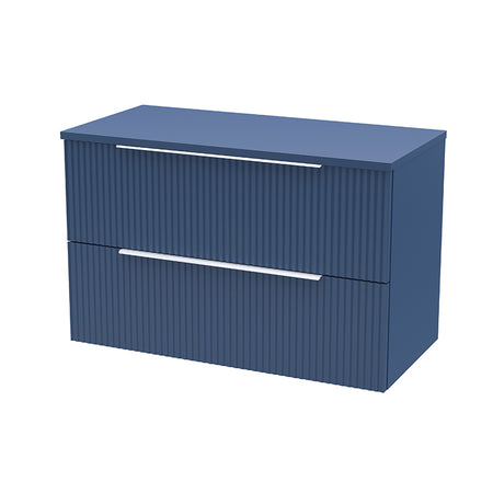Hudson Reed Fluted Wall Hung Double Drawer 800mm Vanity and Matching Worktop (1 size, 5 colours) - Brand New Bathrooms