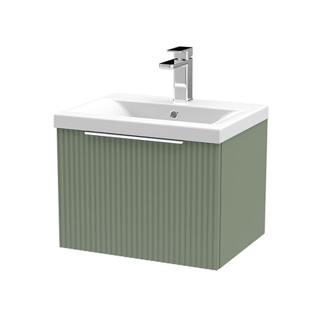 Hudson Reed Fluted Wall Hung Single Drawer 500mm Vanity and Mid-Edge Basin (1 size, 5 colours) - Brand New Bathrooms