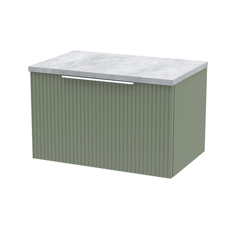 Hudson Reed Fluted Wall Hung Single Drawer 600mm Vanity and Laminate Top (1 size, 5 colours) - Brand New Bathrooms