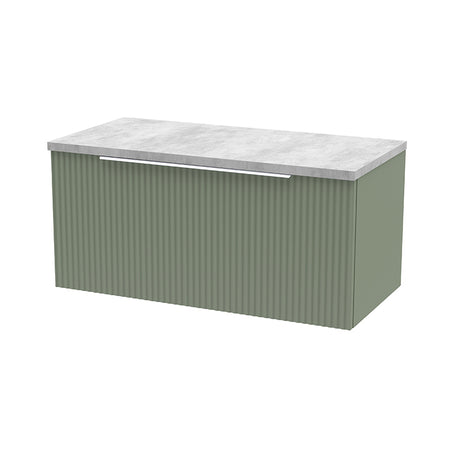 Hudson Reed Fluted Wall Hung Single Drawer 800mm Vanity and Laminate Top (1 size, 5 colours) - Brand New Bathrooms