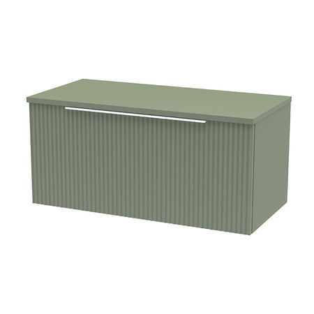 Hudson Reed Fluted Fluted Wall Hung Single Drawer 800mm Vanity & Matching Worktop (1 size, 5 colours) - Brand New Bathrooms