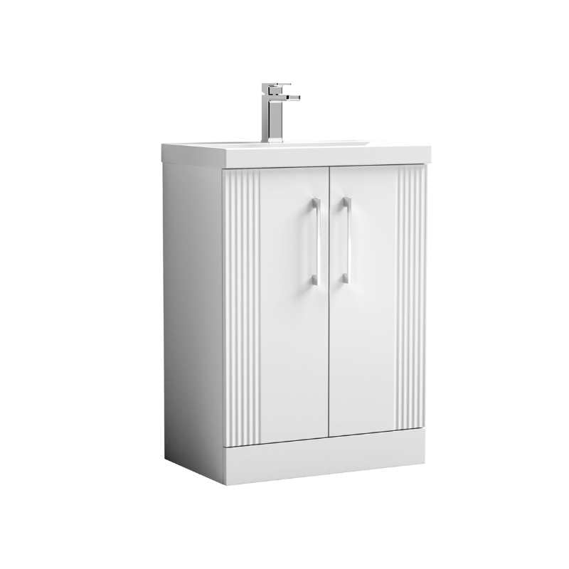Nuie Deco Floor Standing 2-Door Vanity & Mid-Edge Basin (1 size, 5 colours) - Brand New Bathrooms