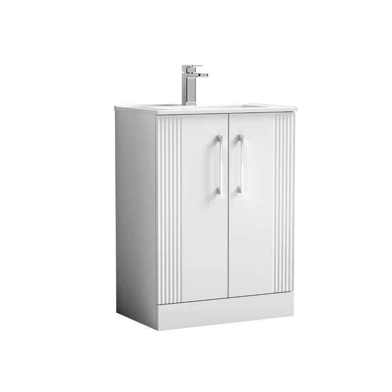 Nuie Deco Floor Standing 2-Door Vanity & Minimalist Basin (1 size, 5 colours) - Brand New Bathrooms