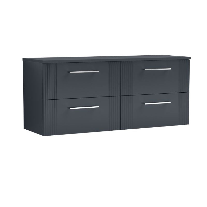 Nuie Deco Wall Hung 4-Drawer Vanity & Worktop (1 size, 5 colours) - Brand New Bathrooms