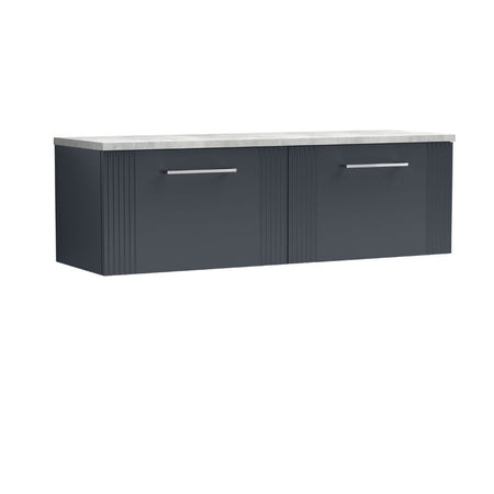 Nuie Deco Wall Hung 2-Drawer Vanity & Laminate Worktop (1 size, 5 colours) - Brand New Bathrooms