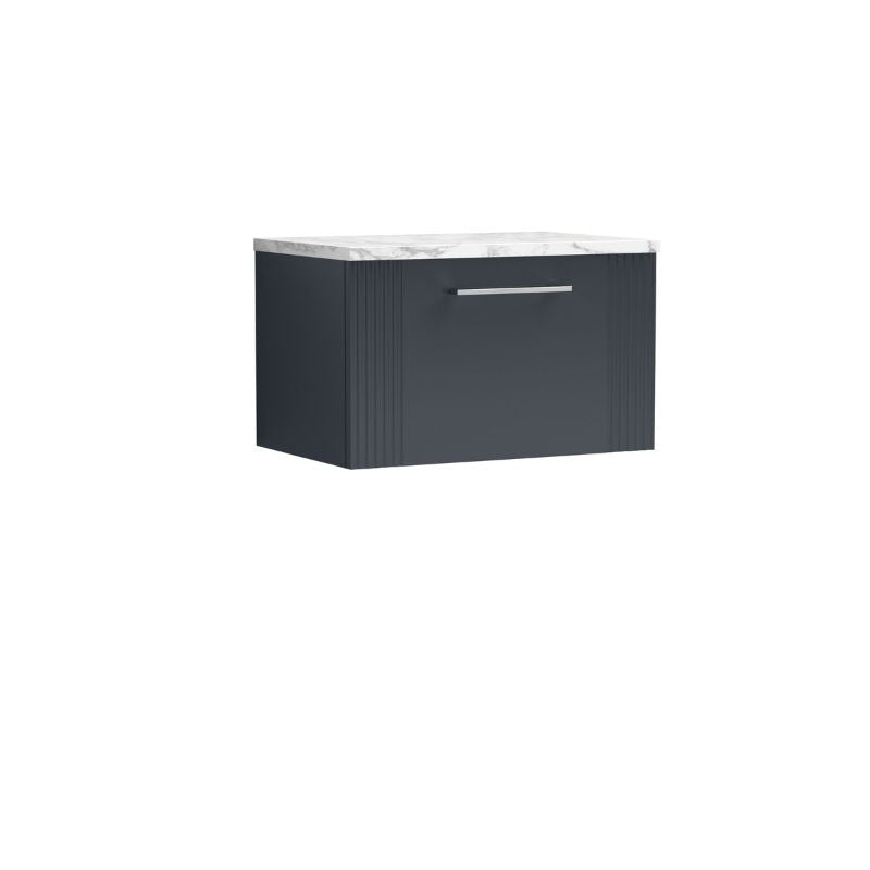 Nuie Deco Wall Hung Single Drawer Vanity & Laminate Worktop (1 size, 5 colours) - Brand New Bathrooms