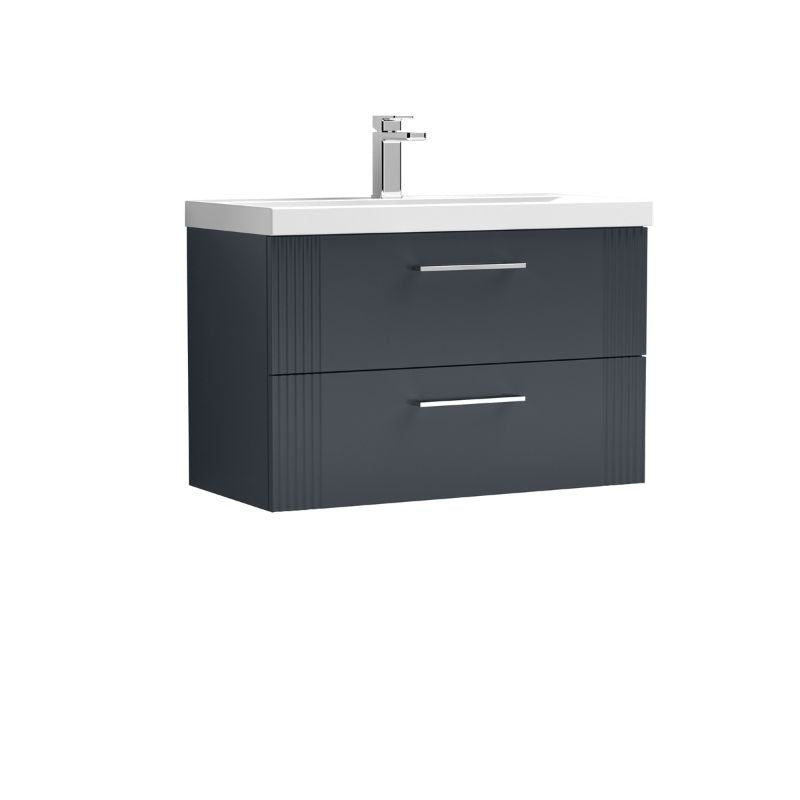 Nuie Deco Wall Hung 2-Drawer Vanity & Mid-Edge Basin (1 size, 5 colours) - Brand New Bathrooms