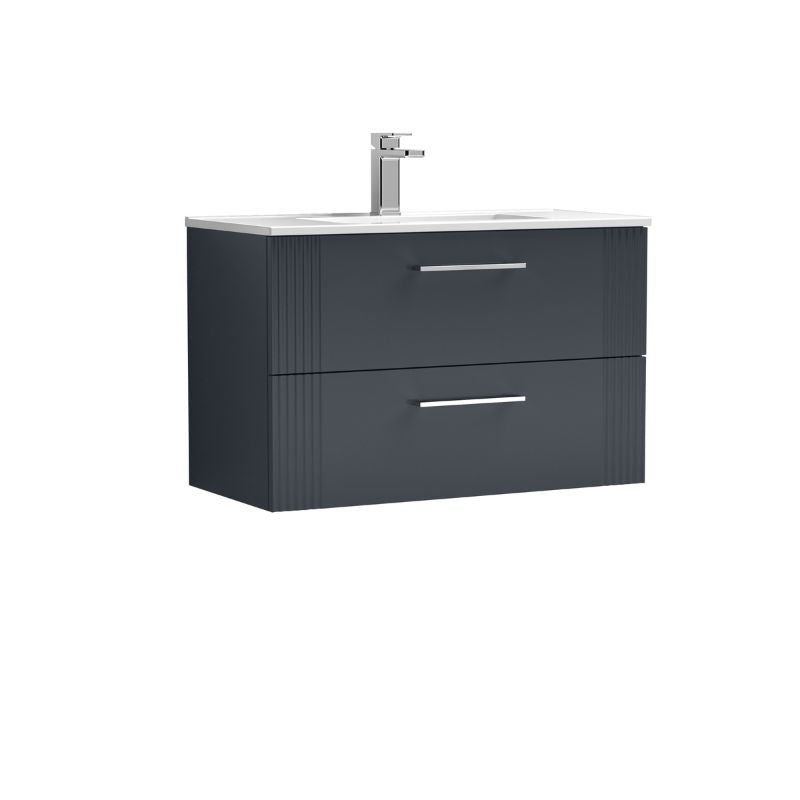 Nuie Deco Wall Hung 2-Drawer Vanity & Minimalist Basin (1 size, 5 colours) - Brand New Bathrooms