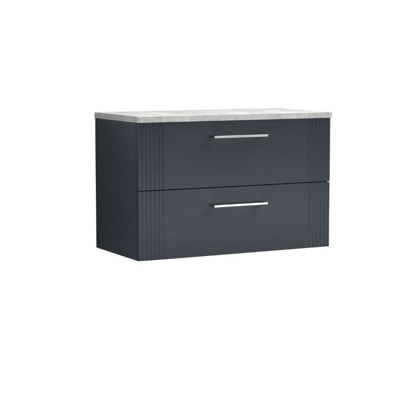 Nuie Deco Wall Hung 2-Drawer Vanity & Laminate Top (1 size, 5 colours) - Brand New Bathrooms